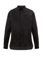 Matchesfashion.com Boramy Viguier - Long Sleeved Cotton Blend Shirt - Mens - Black
