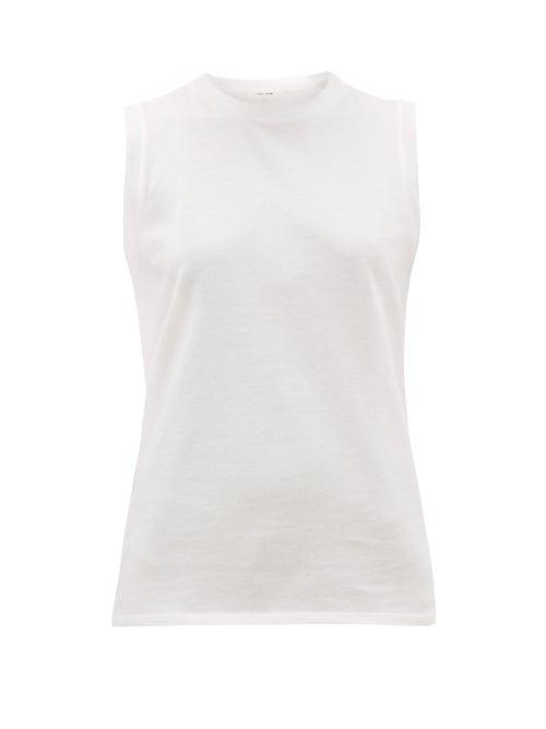 Matchesfashion.com The Row - Mani Cotton-jersey Tank Top - Womens - White
