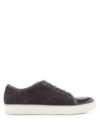 Lanvin Suede And Patent-leather Low-top Trainers