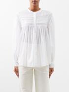Isabel Marant Toile - Plalia Pintucked Cotton-voile Blouse - Womens - White
