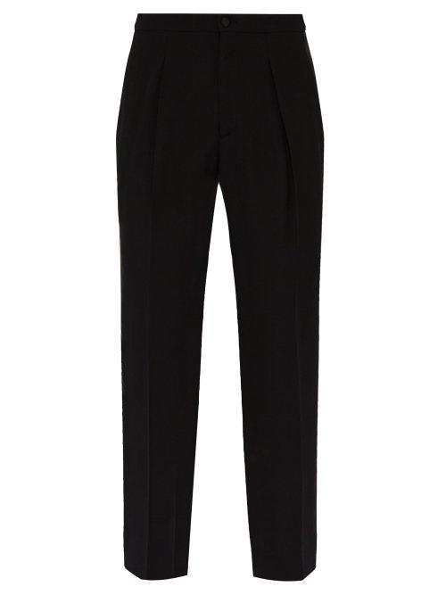 Matchesfashion.com Connolly - Mid Rise Crepe Tuxedo Trousers - Mens - Black