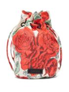 Matchesfashion.com Ganni - Rose-print Recycled-shell Bucket Bag - Womens - Red Multi