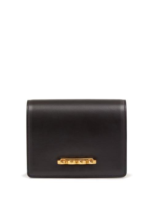 Alexander Mcqueen - Four Ring Leather Shoulder Bag - Womens - Black