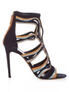 Peter Pilotto Cage Leather And Suede Sandals