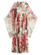 Dolce & Gabbana Peony-print Silk-chiffon Dress