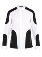 Balmain Quilted Panelled Cotton-poplin Shirt