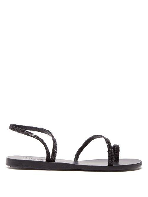Matchesfashion.com Ancient Greek Sandals - Apli Eleftheria Sequined Leather Sandals - Womens - Black