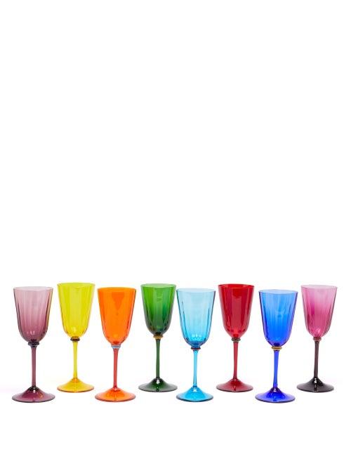 La Doublej - X Salviati Set Of Eight Murano Wine Glasses - Womens - Multi