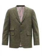 Mens Rtw Thom Browne - University Wool Donegal-tweed Blazer - Mens - Green