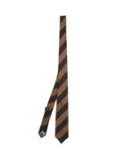 Matchesfashion.com Fendi - Striped Silk Tie - Mens - Black Brown