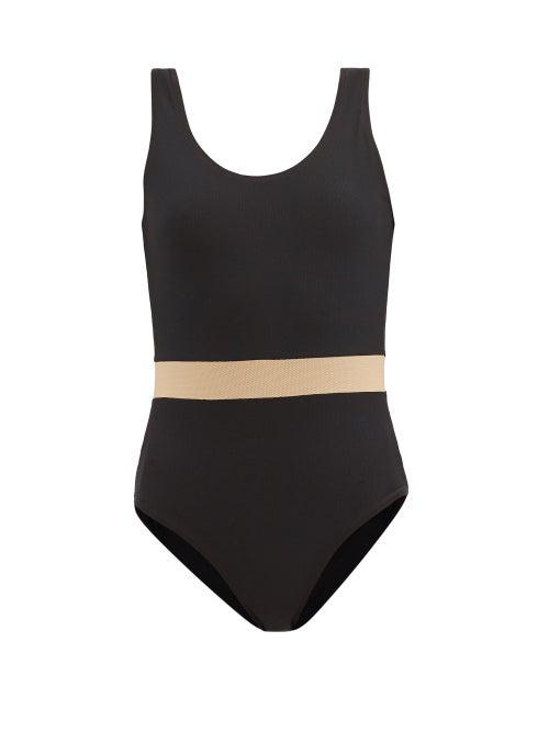 Matchesfashion.com Albus Lumen - Contrast-waist Swimsuit - Womens - Black Cream