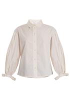 Matchesfashion.com Frame - Point Collar Striped Cotton Shirt - Womens - Pink Stripe