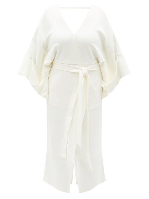 Matchesfashion.com Roland Mouret - Lashford Crepe Wrap Midi Dress - Womens - White