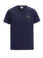 Matchesfashion.com Loewe - Anagram-embroidered Cotton T-shirt - Mens - Navy