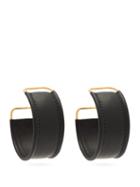 Matchesfashion.com Jacquemus - Les Fauteuils Leather Hoop Earrings - Womens - Black