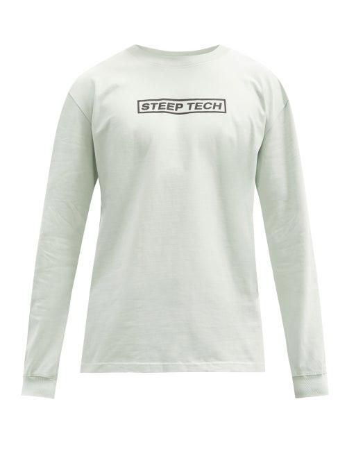 Matchesfashion.com The North Face - Steep Tech Cotton-jersey Long-sleeved T-shirt - Mens - Green