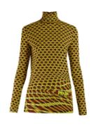 Matchesfashion.com Prada - Roll Neck Geometric Print Jersey Top - Womens - Green Multi