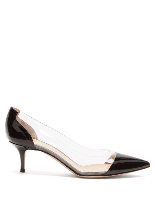 Matchesfashion.com Gianvito Rossi - Plexi 55 Pvc And Patent-leather Pumps - Womens - Black Multi