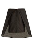 Palmer/harding Draped Off-the-shoulder Wool-voile Shirt