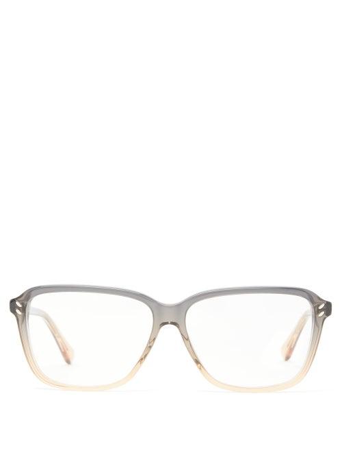 Matchesfashion.com Stella Mccartney - Gradient Square Acetate Glasses - Womens - Brown