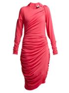Matchesfashion.com Preen By Thornton Bregazzi - Alexandra Crinkled Georgette Ruched Midi Dress - Womens - Pink