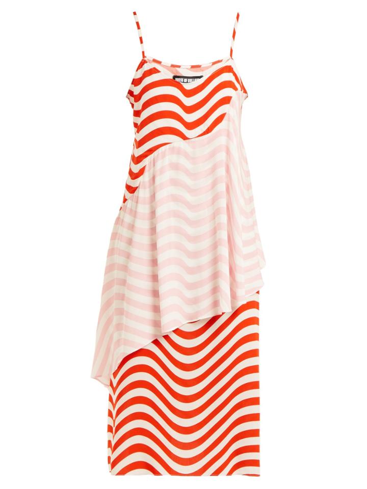 House Of Holland Wave-print Slip Dress