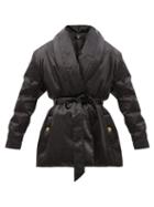 Matchesfashion.com Balmain - Padded Satin Coat - Womens - Black