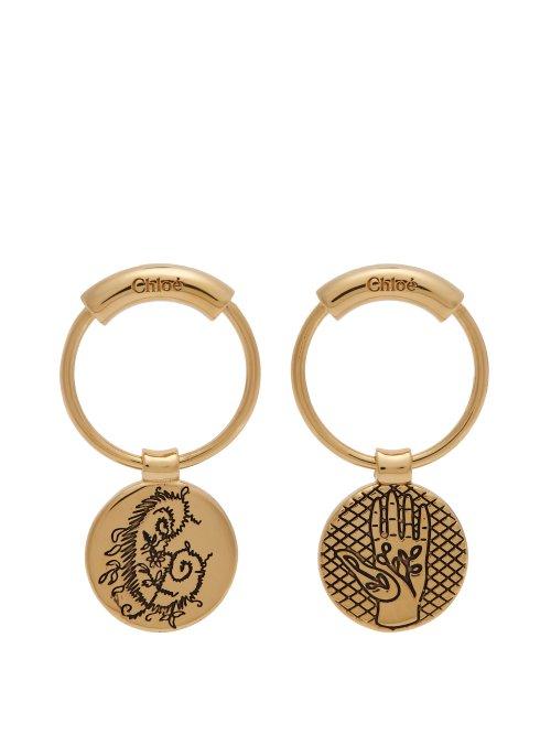 Matchesfashion.com Chlo - Emoji Engraved Charm Earrings - Womens - Gold
