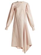 Calvin Klein 205w39nyc Pinstriped Silk And Cotton-blend Midi Dress