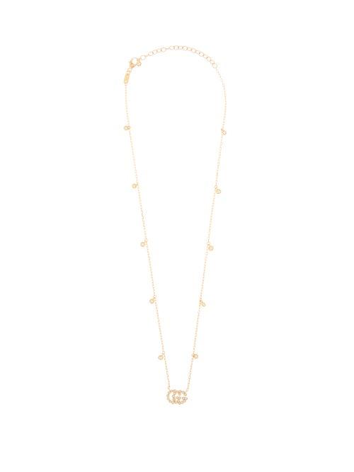 Matchesfashion.com Gucci - Gg-logo Diamond & 18kt Gold Necklace - Womens - Yellow Gold