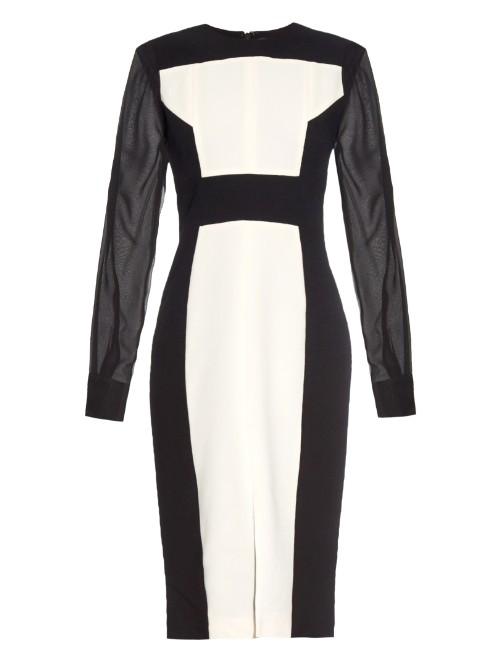 Prabal Gurung Bi-colour Crepe Midi Dress