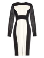 Prabal Gurung Bi-colour Crepe Midi Dress