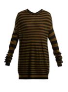 Matchesfashion.com Haider Ackermann - Striped Cotton And Cashmere Blend Top - Womens - Khaki Stripe