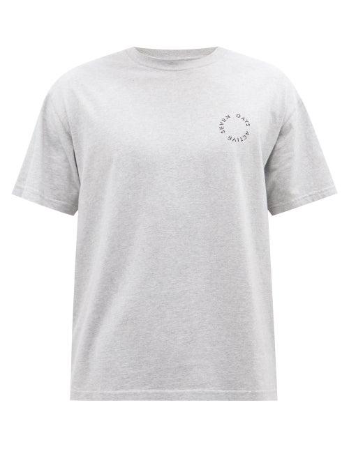 7 Days Active - Korean Town Organic Cotton-jersey T-shirt - Mens - Grey