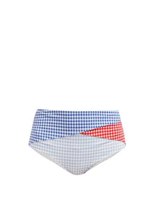 Matchesfashion.com Marysia - Sagaponack Gingham Bikini Briefs - Womens - Multi