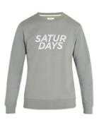 Matchesfashion.com Saturdays Nyc - Bowery Printed Cotton Sweatshirt - Mens - Blue