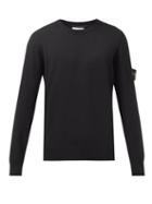 Stone Island - Logo-patch Cotton Sweater - Mens - Black