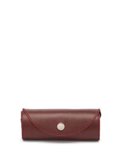 Matchesfashion.com John Lobb - Leather And Wool Shoe Buffing Glove - Mens - Burgundy