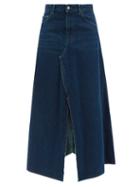 Ladies Rtw Mm6 Maison Margiela - Slit-front Denim Skirt - Womens - Denim