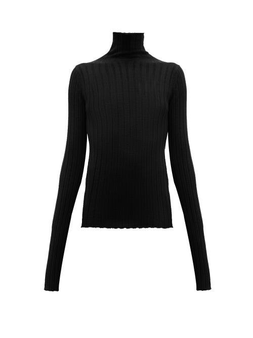 Matchesfashion.com Petar Petrov - Karen Merino Wool Roll Neck Sweater - Womens - Black