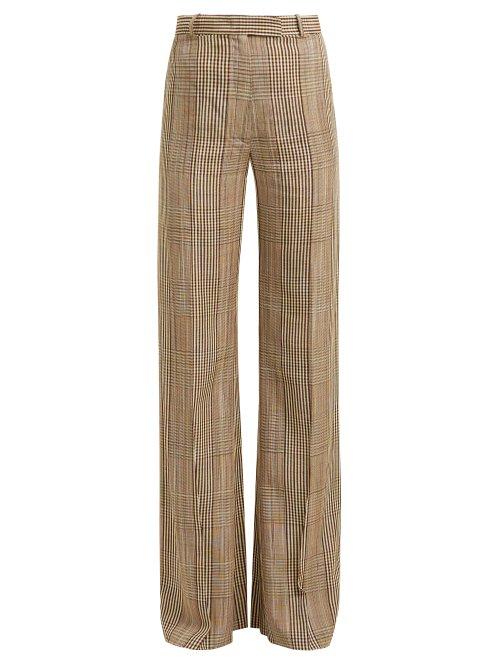 Matchesfashion.com Golden Goose Deluxe Brand - Checked High Rise Trousers - Womens - Beige Multi