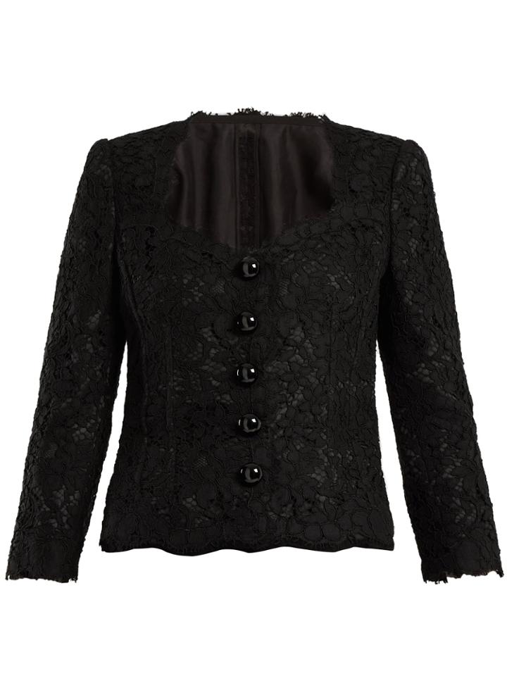 Dolce & Gabbana Cordonetto-lace Scallop-edged Jacket