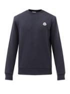 Moncler - Logo-patch Cotton-jersey Sweatshirt - Mens - Dark Blue