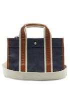 Matchesfashion.com Rue De Verneuil - Traveller Small Leather-trim Linen Tote Bag - Womens - Navy Multi