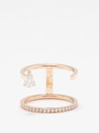 Repossi - Serti Diamond & 18kt Rose Gold Dual-band Ring - Womens - Pink Gold