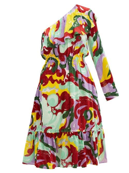 Matchesfashion.com La Doublej - Boogie Meraviglia Print Devor Dress - Womens - Multi