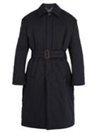 Balenciaga Belted Padded Cotton Overcoat