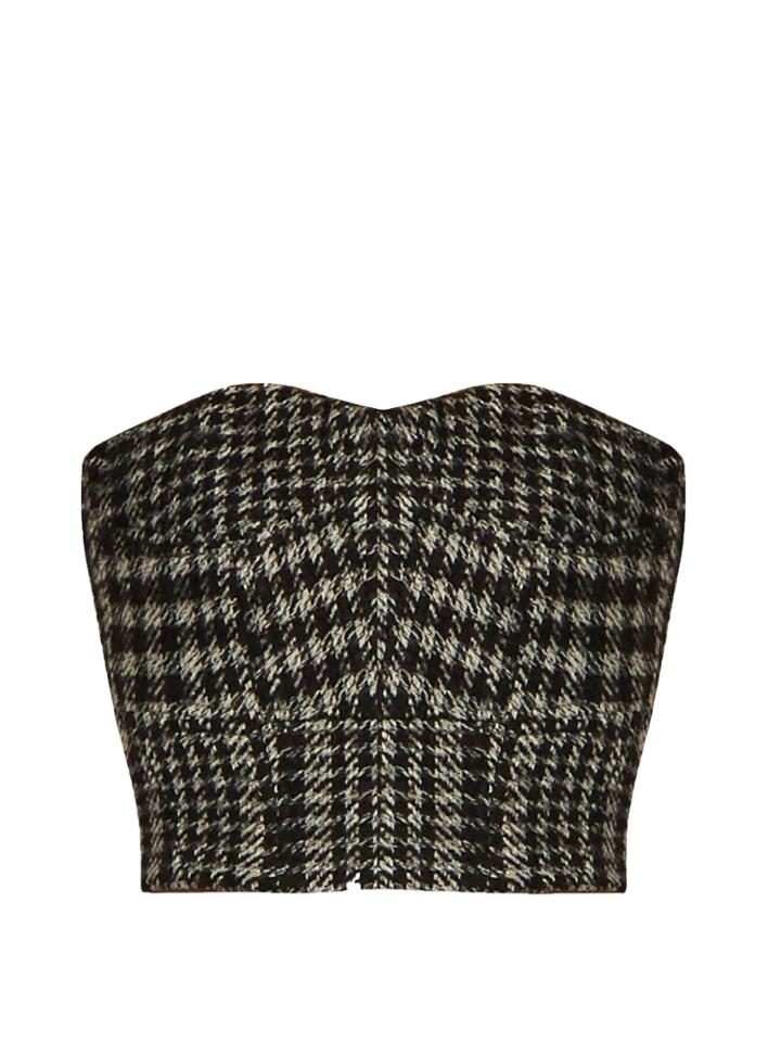 Raey Cropped Herringbone Corset Top