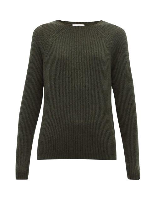 Matchesfashion.com Allude - Ribbed Cashmere Sweater - Womens - Khaki