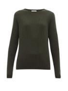 Matchesfashion.com Allude - Ribbed Cashmere Sweater - Womens - Khaki
